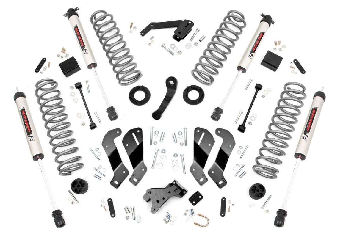 Rough Country 3.5in Jeep Suspension Lift Kit w/ V2 Shocks, Control Arm Drop (07-18 Wrangler JK)
